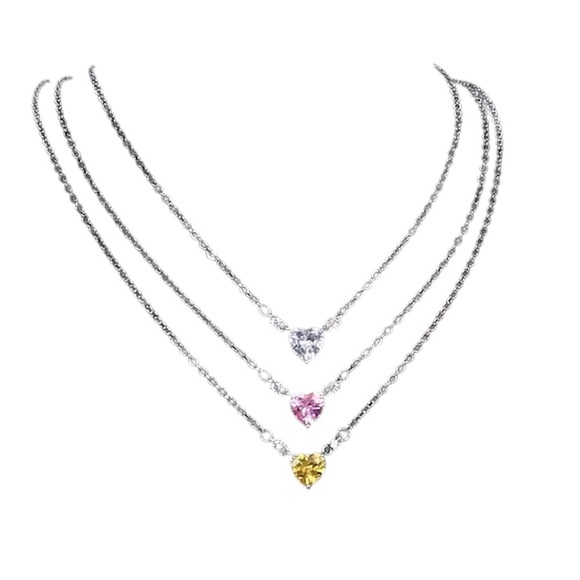 Dainty Crystal Heart Necklace - Picture 3 of 13